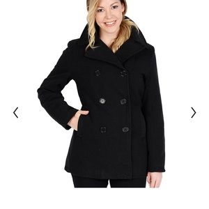 Anne Klein Will Black pea coat size 4